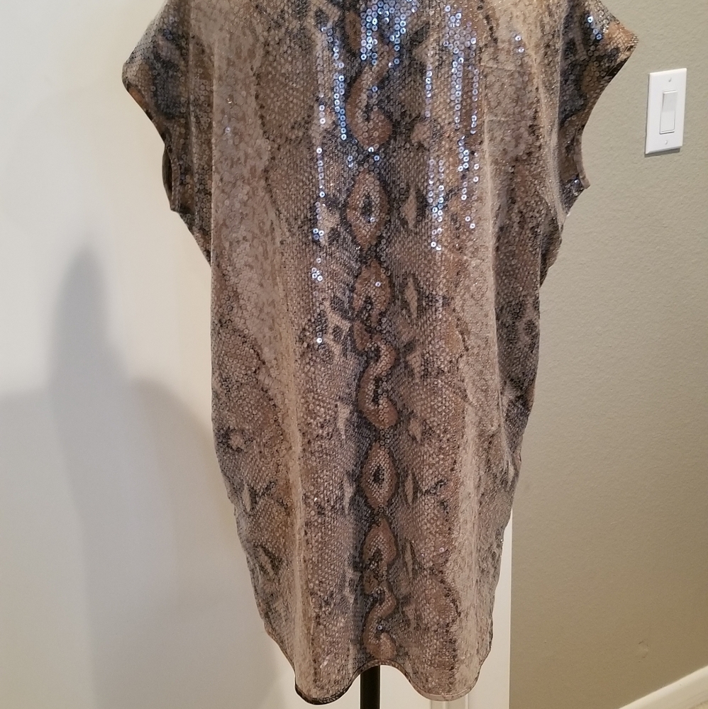 NWOT Libby Edelman Sequin Snake Tunic Dress Large - Picture 9 of 12